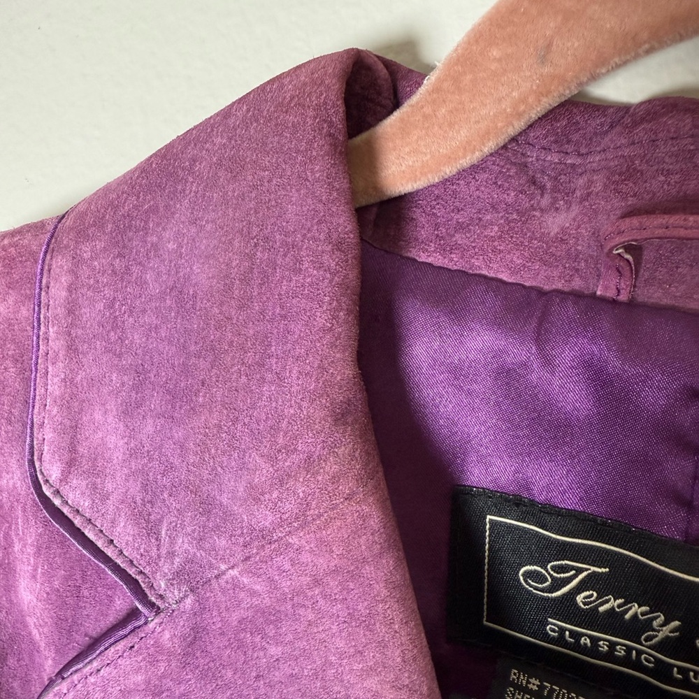 Vintage Terry Lewis Classic Luxuries Purple Leather Jacket - Picture 3 of 7